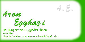 aron egyhazi business card